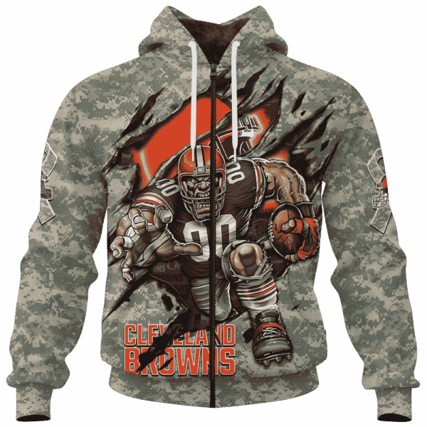 Browns Camo Mascot Limited Edition Hoodie T-shirt Sweatshirt All Merchandise - Image 4