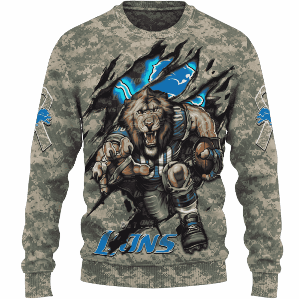 Lions Camo Mascot Limited Edition Hoodie T-shirt Sweatshirt All Merchandise - Image 2