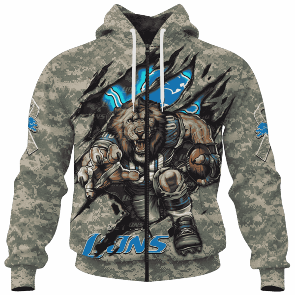 Lions Camo Mascot Limited Edition Hoodie T-shirt Sweatshirt All Merchandise - Image 4