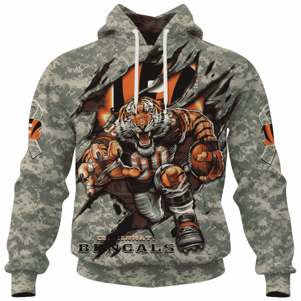 Bengals Camo Mascot Limited Edition Hoodie T-shirt Sweatshirt All Merchandise