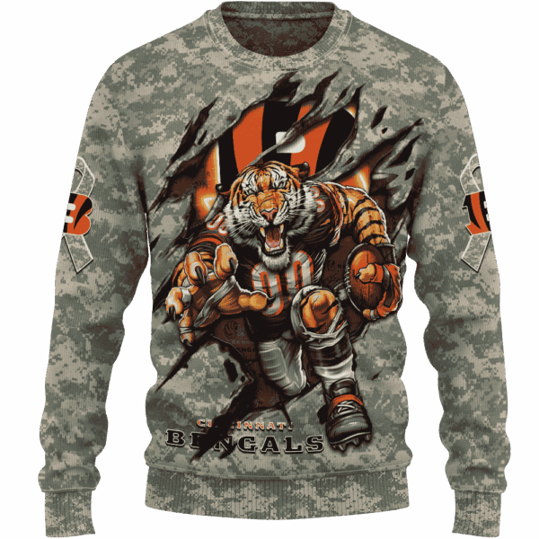 Bengals Camo Mascot Limited Edition Hoodie T-shirt Sweatshirt All Merchandise - Image 2