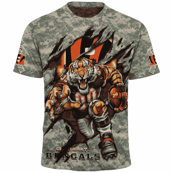 Bengals Camo Mascot Limited Edition Hoodie T-shirt Sweatshirt All Merchandise - Image 5