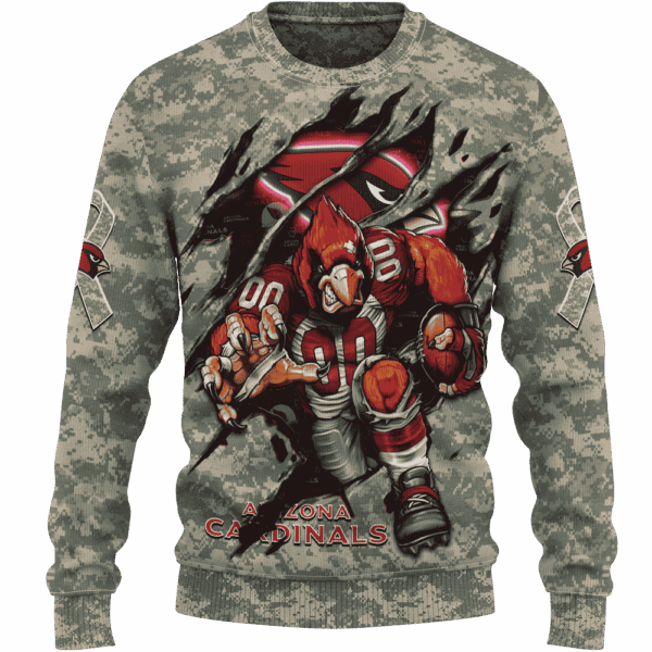 Cardinals Camo Mascot Limited Edition Hoodie T-shirt Sweatshirt All Merchandise - Image 2