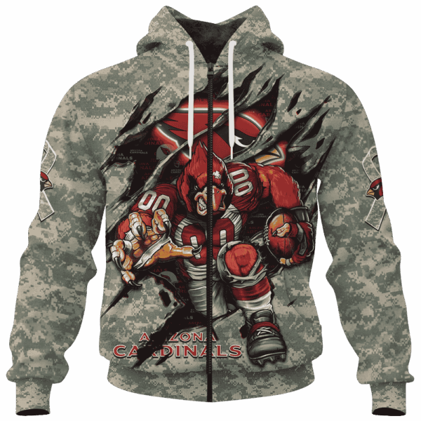 Cardinals Camo Mascot Limited Edition Hoodie T-shirt Sweatshirt All Merchandise - Image 4