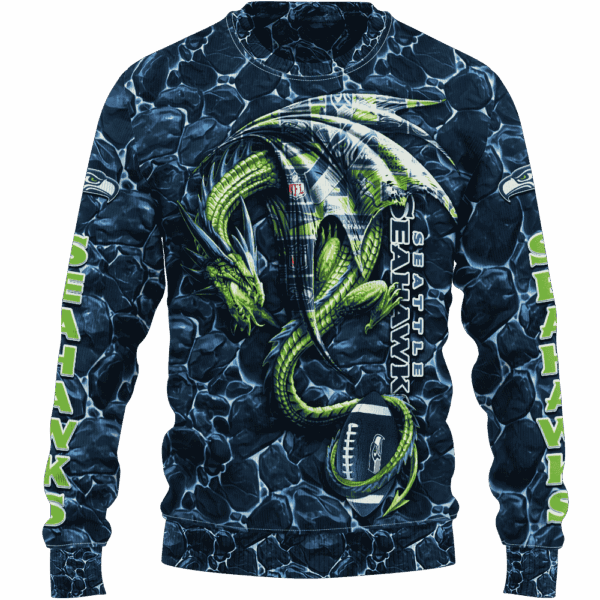 Seahawks Legend Dragon Limited Edition Hoodie T-shirt Sweatshirt All Merchandise - Image 2