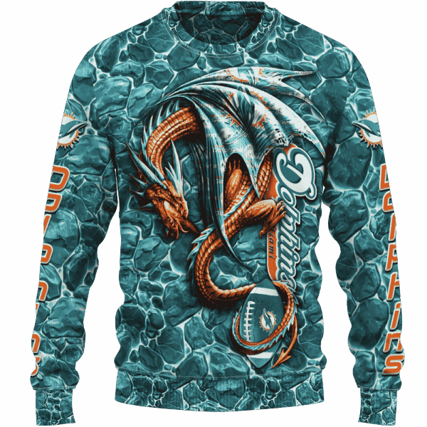 Dolphins Legend Dragon Limited Edition Hoodie T-shirt Sweatshirt All Merchandise - Image 2