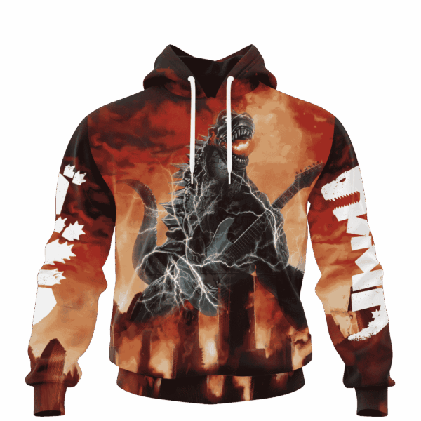 Godzilla Play Guitar Hoodie T-shirt Sweatshirt All Merchandise