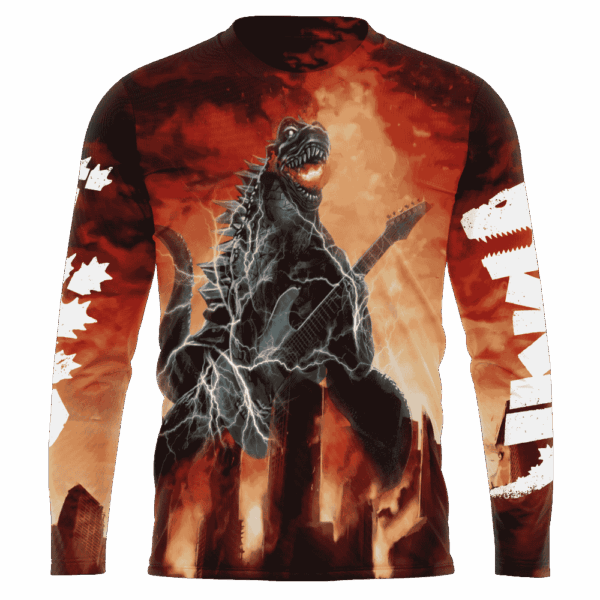 Godzilla Play Guitar Hoodie T-shirt Sweatshirt All Merchandise - Image 5