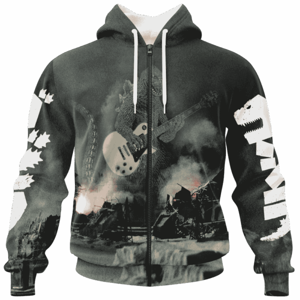 Godzilla Play Guitar Hoodie T-shirt Sweatshirt All Merchandise - Image 2