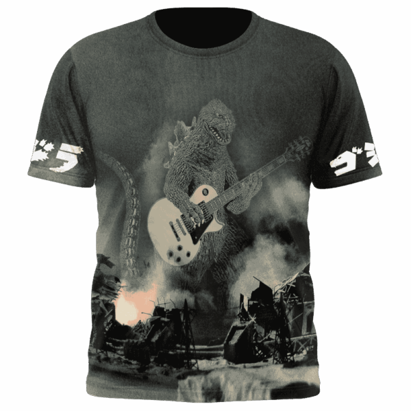 Godzilla Play Guitar Hoodie T-shirt Sweatshirt All Merchandise - Image 3