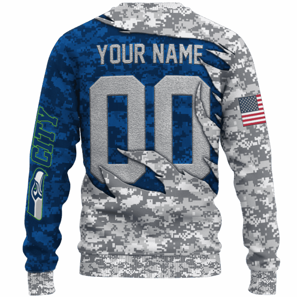 Seahawks Camo US Limited Edition Hoodie T-shirt Sweatshirt All Merchandise - Image 3