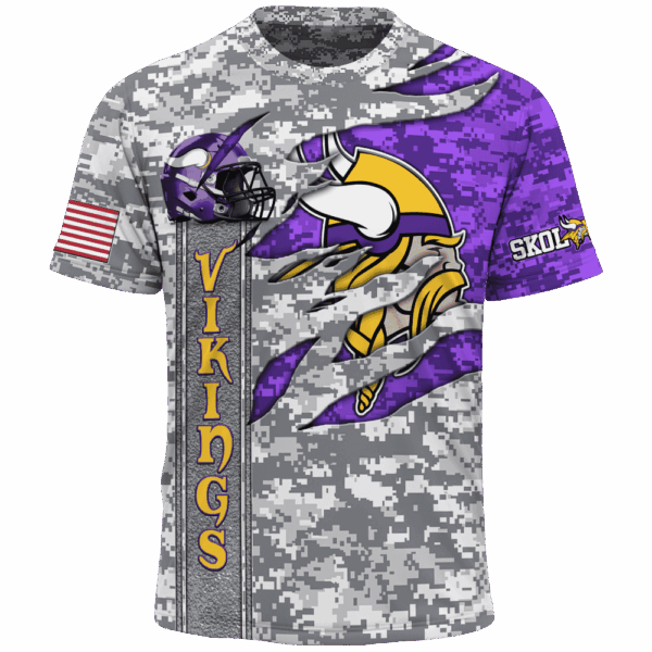 Vikings Camo US Limited Edition Hoodie T-shirt Sweatshirt All Merchandise - Image 5