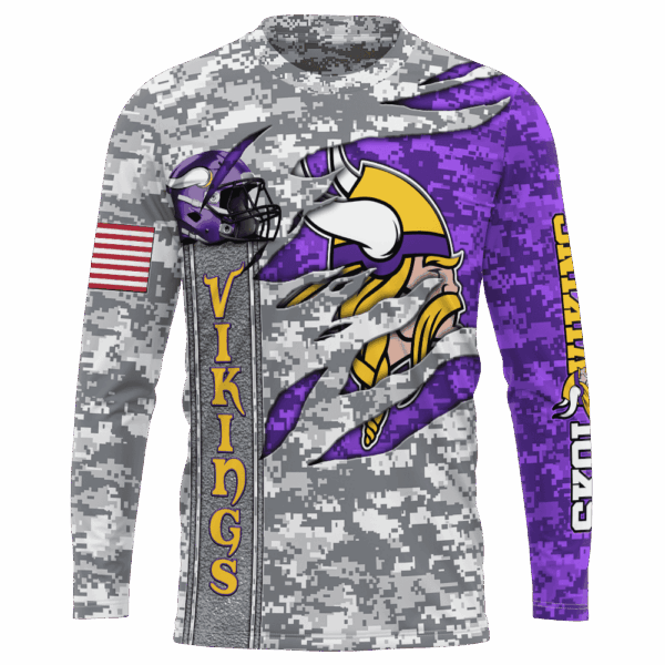 Vikings Camo US Limited Edition Hoodie T-shirt Sweatshirt All Merchandise - Image 7