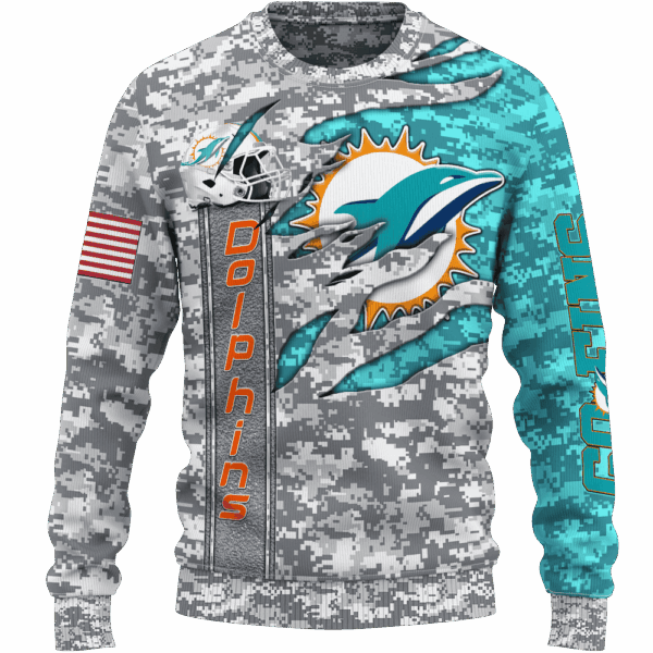 Dolphins Camo US Limited Edition Hoodie T-shirt Sweatshirt All Merchandise - Image 2