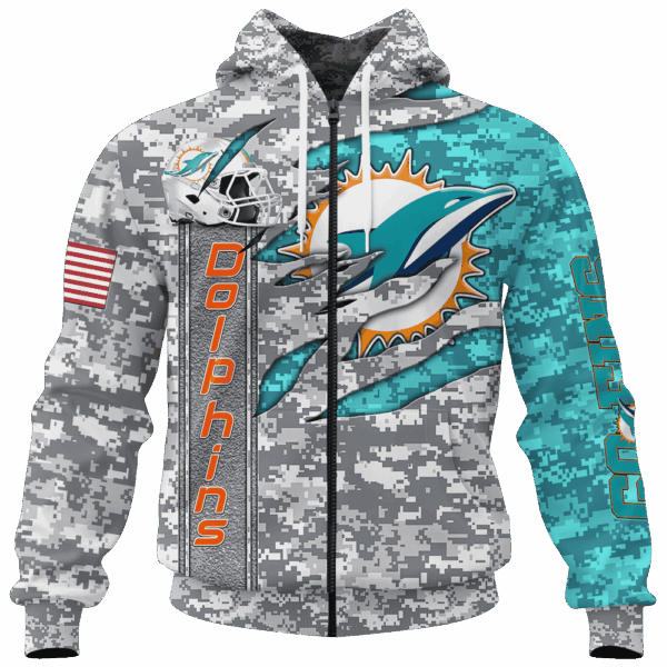Dolphins Camo US Limited Edition Hoodie T-shirt Sweatshirt All Merchandise - Image 4