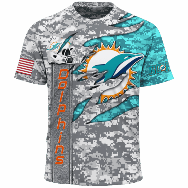 Dolphins Camo US Limited Edition Hoodie T-shirt Sweatshirt All Merchandise - Image 5