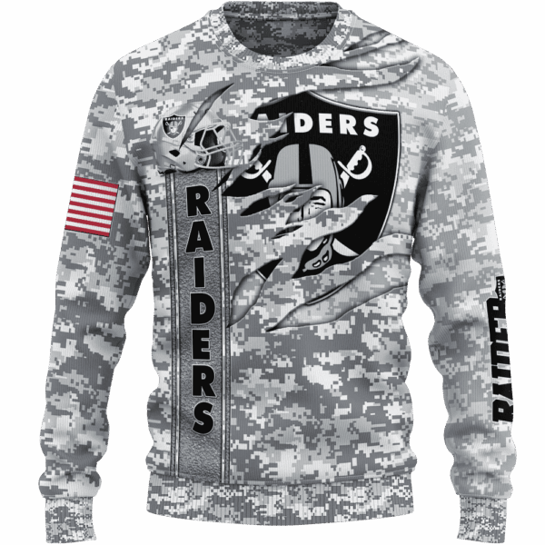 Raiders Camo US Limited Edition Hoodie T-shirt Sweatshirt All Merchandise - Image 2