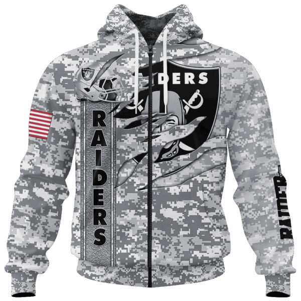Raiders Camo US Limited Edition Hoodie T-shirt Sweatshirt All Merchandise - Image 4