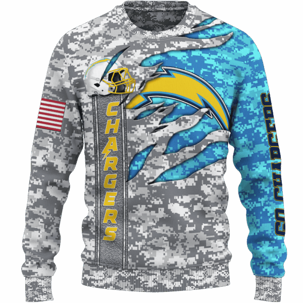 Chargers Camo US Limited Edition Hoodie T-shirt Sweatshirt All Merchandise - Image 2