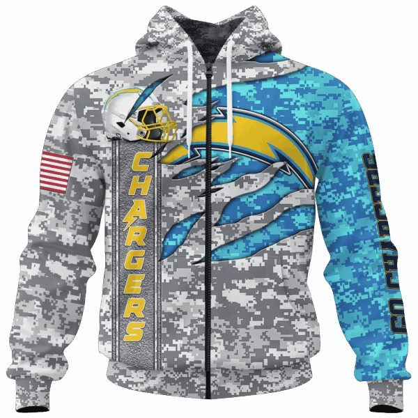 Chargers Camo US Limited Edition Hoodie T-shirt Sweatshirt All Merchandise - Image 4