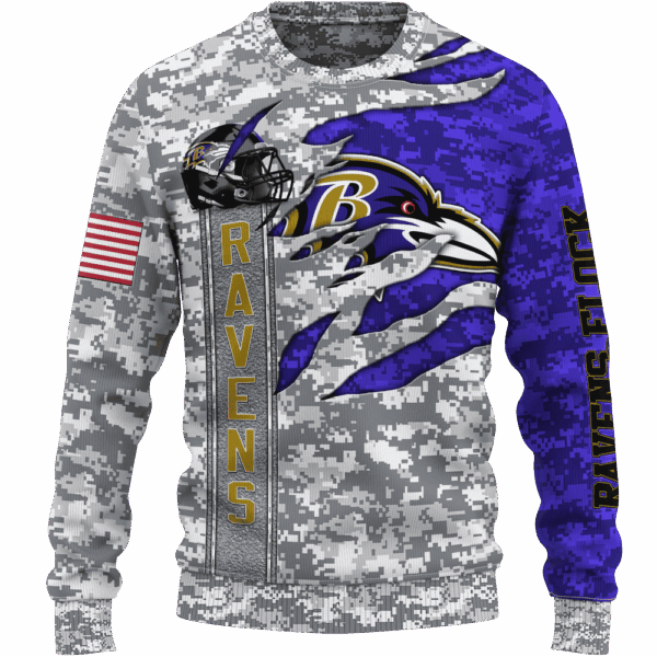 Ravens Camo US Limited Edition Hoodie T-shirt Sweatshirt All Merchandise - Image 2