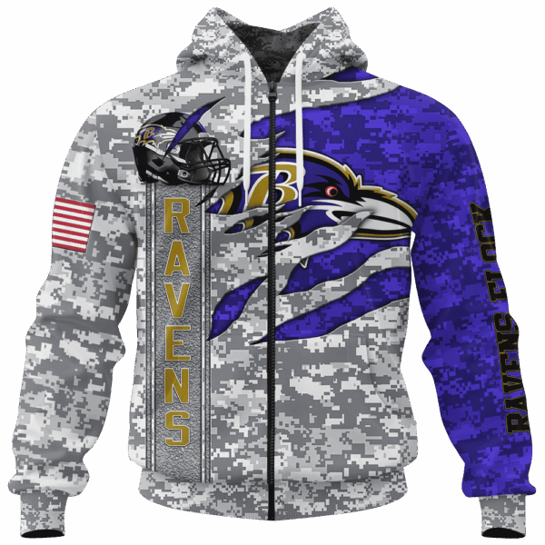 Ravens Camo US Limited Edition Hoodie T-shirt Sweatshirt All Merchandise - Image 4