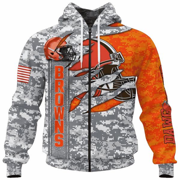 Browns Camo US Limited Edition Hoodie T-shirt Sweatshirt All Merchandise - Image 4