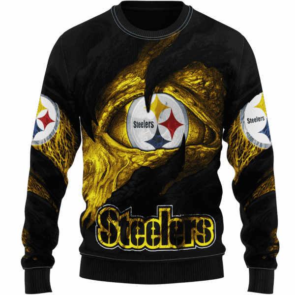 Steelers Demon Eyes Limited Edition Hoodie T-shirt Sweatshirt All Merchandise - Image 2