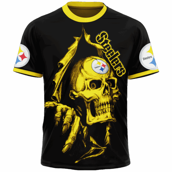 Steelers Skull Tear Cap Limited Edition Hoodie T-shirt Sweatshirt All Merchandise - Image 5