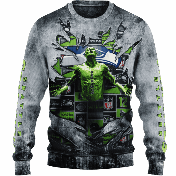 Seahawks Faricmetall Jersey Limited Edition Hoodie T-shirt Sweatshirt All Merchandise - Image 2