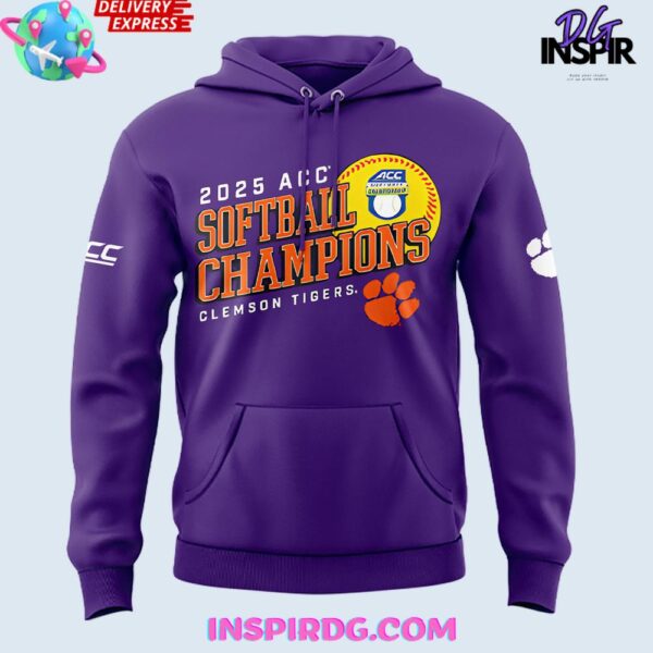 Clemson Tigers 2025 ACC Softball Conference Tournament Champions Hoodie Hoodie T-shirt Sweatshirt All Merchandise - Image 2