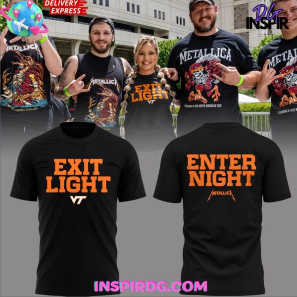 Virginia Tech x Metallica M72 Tour 2025 Exit Light Enter Night Hoodie Hoodie T-shirt Sweatshirt All Merchandise