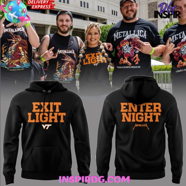 Virginia Tech x Metallica M72 Tour 2025 Exit Light Enter Night Hoodie Hoodie T-shirt Sweatshirt All Merchandise - Image 3
