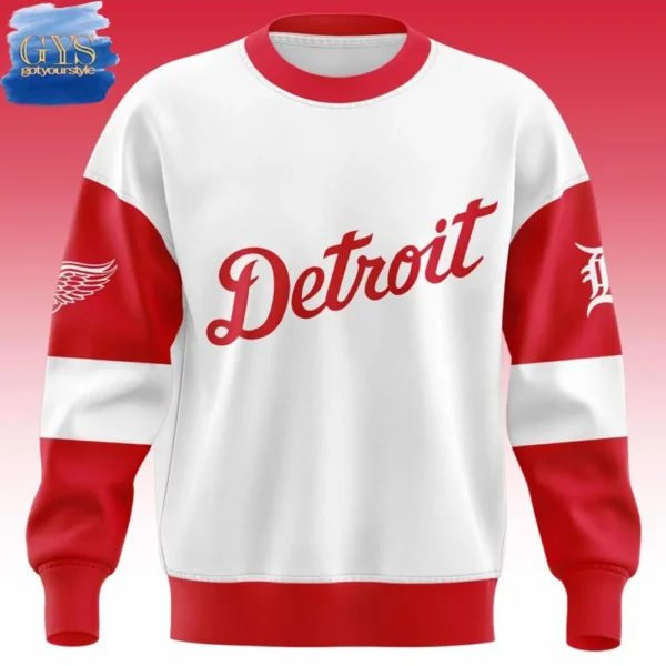 Detroit Red Wings Tigers Night Premium Edition Sweatshirt - Image 2