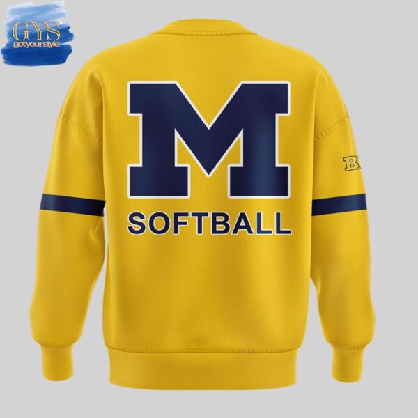 Michigan Softball Limited Edition Yellow Sweatshirt - Image 3
