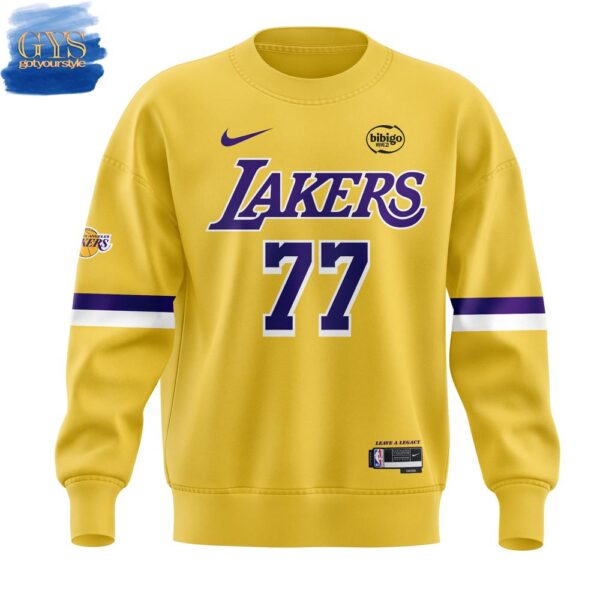 Lakers Show Luka Doncic Yellow Sweatshirt - Image 2