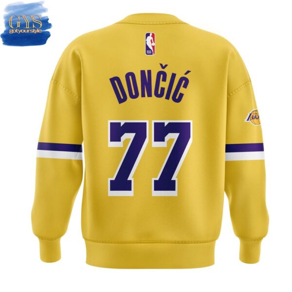 Lakers Show Luka Doncic Yellow Sweatshirt - Image 3