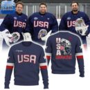 USA Fanatics Athletic Navy 2025 4 Nations Face Off Defender Poly Sweatshirt