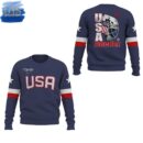 USA Fanatics Athletic Navy 2025 4 Nations Face Off Defender Poly Sweatshirt