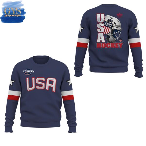 USA Fanatics Athletic Navy 2025 4 Nations Face Off Defender Poly Sweatshirt - Image 2