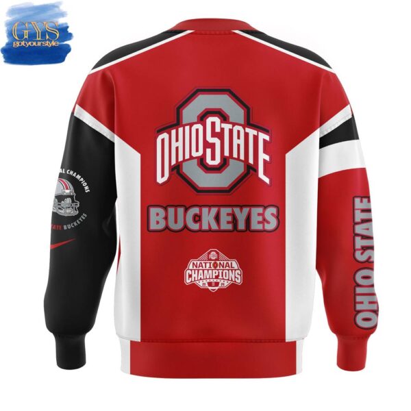 Ohio State Football 2025 CFP National Champions Black Red Sweatshirt - Image 3
