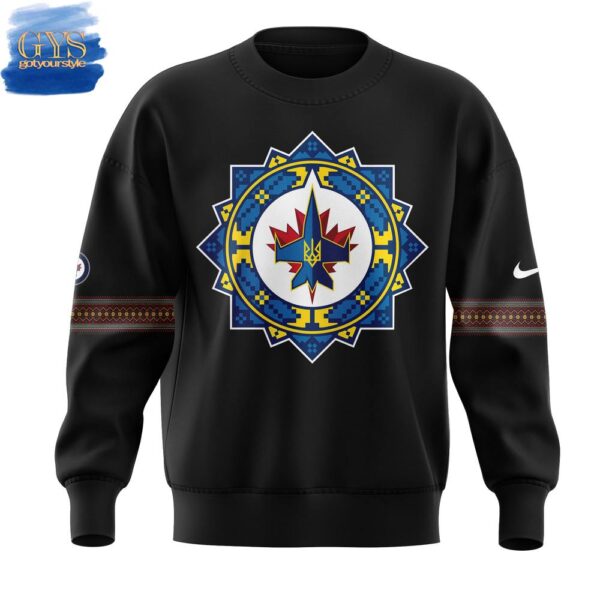 Winnipeg Jets 2025 Ukrainian Heritage Night Sweatshirt - Image 2