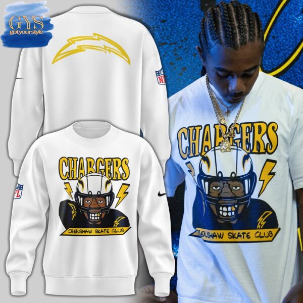 Crenshaw Skate Club x Los Angeles Chargers 2025 Limited White Sweatshirt