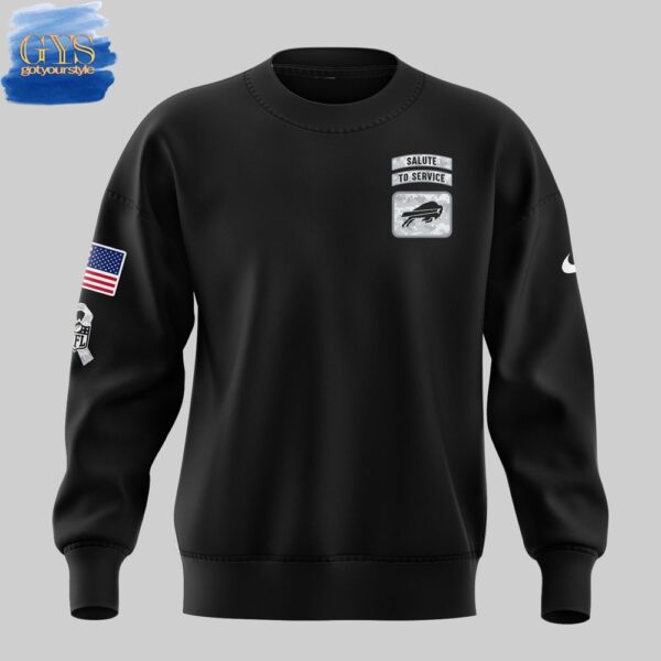 Buffalo Bills Salute To Service Black Sweatshirt - Image 2