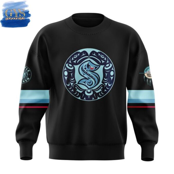 Seattle Kraken Indigenous Peoples Night 2025 Sweatshirt Jogger Cap - Image 2