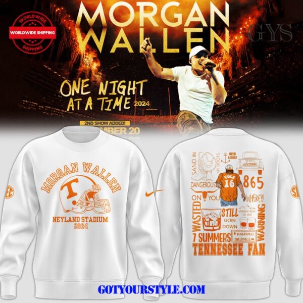 Morgan Wallen Neyland Stadium 2025 White Sweatshirt
