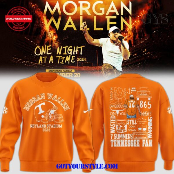 Morgan Wallen Neyland Stadium 2025 Orange Sweatshirt
