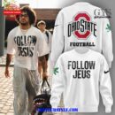 Ohio State Football Follow Jesus White Sweatshirt