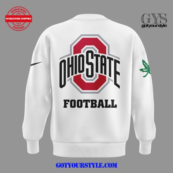 Ohio State Football Follow Jesus White Sweatshirt - Image 4