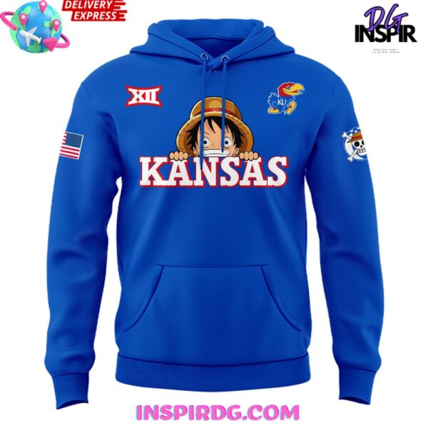 Kansas Jayhawks Men's Basketball One Piece Night Hoodie T-shirt Sweatshirt All Merchandise - Image 2
